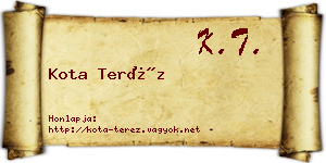 Kota Teréz névjegykártya
